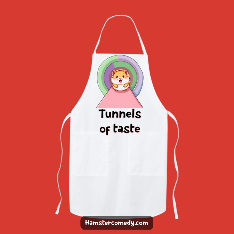 Funny Smiling Hamster Tunnel Apron - Joyful Kitchen Helper for Hamster Fans