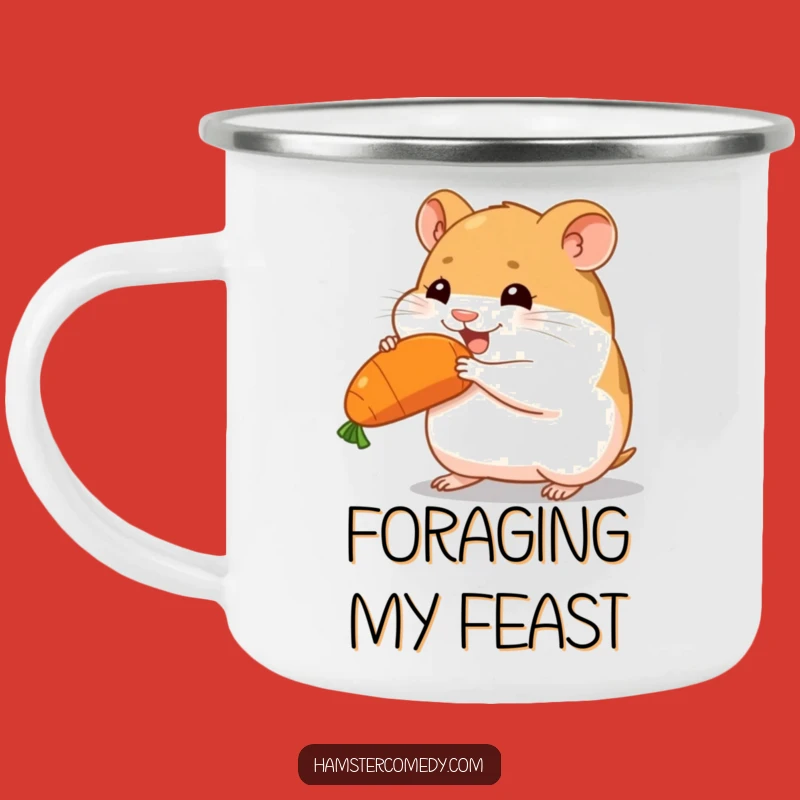Funny Determined Hamster Carrot Camping Mug - Outdoor Motivation Gift