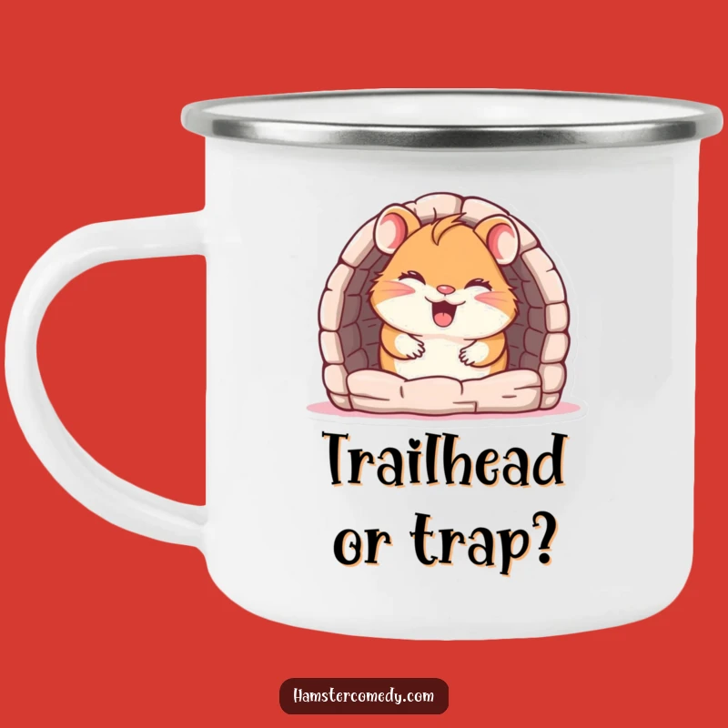 Funny Hamster Camping Mug: Giggling Maze Adventure Drinkware Gift