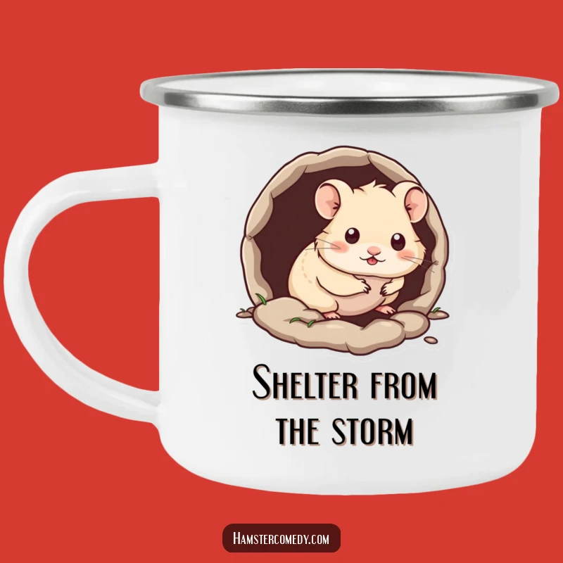Funny Kawaii Hamster Camping Mug: Shy Dweller, Ideal Funny Gift