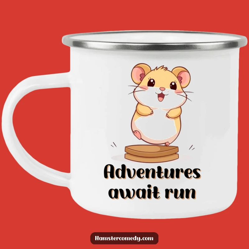 Kawaii Hamster Camping Mug: Energetic Outdoor Cup for Active Folks