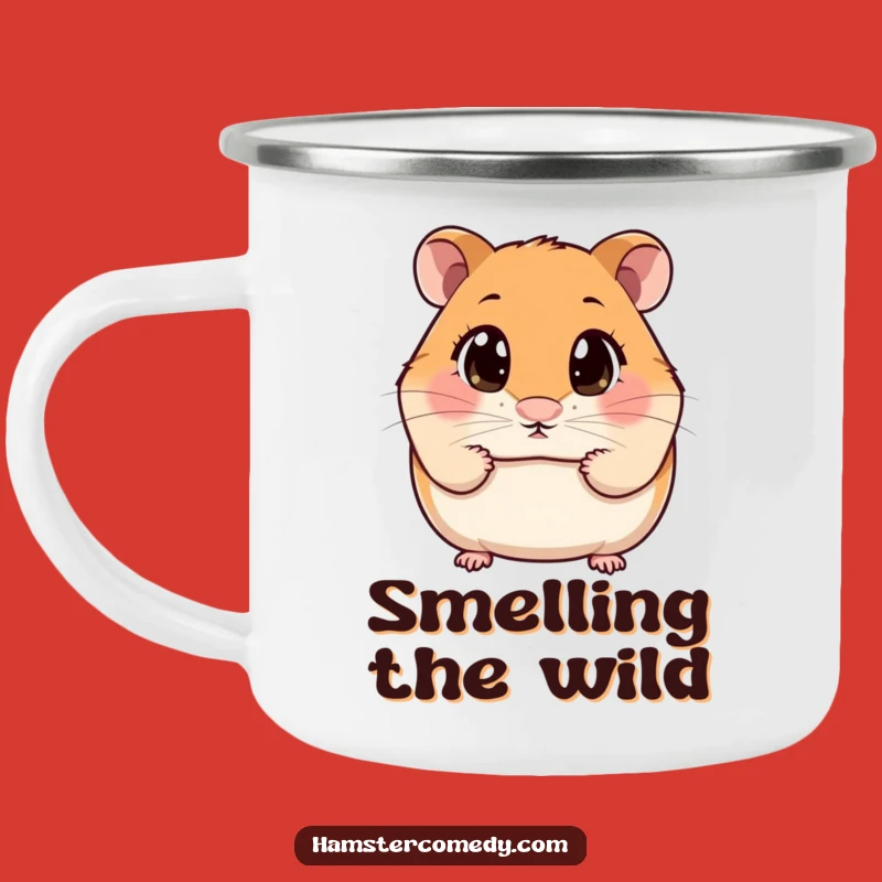 Durable Funny Kawaii Hamster Sniffing Mug: Outdoor Curiosity Gift