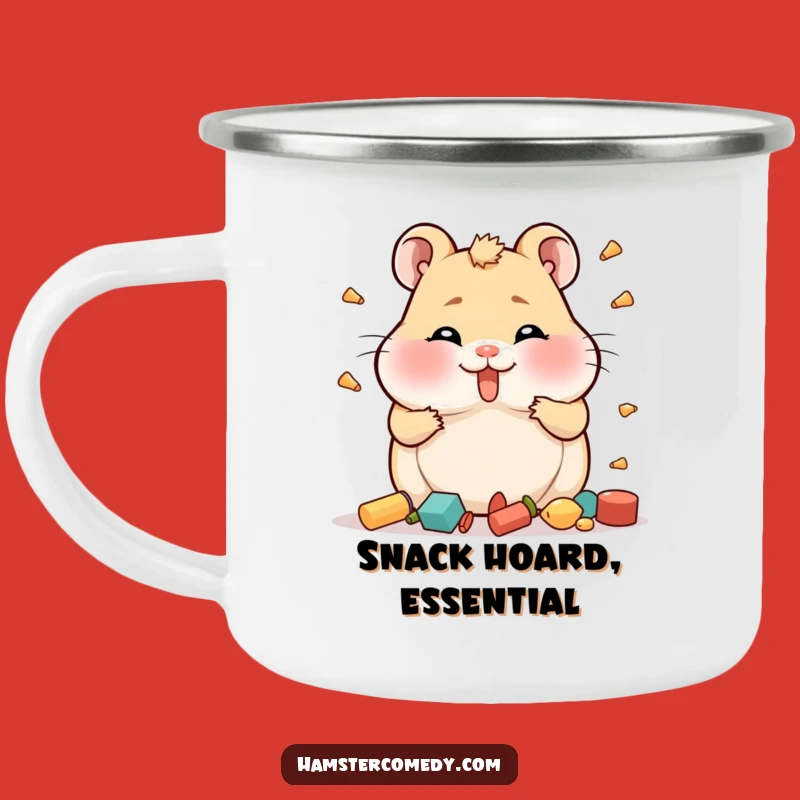 Adventure-Ready Funny Hamster Hoarder Camping Mug: Chubby Cheeks for the Trail