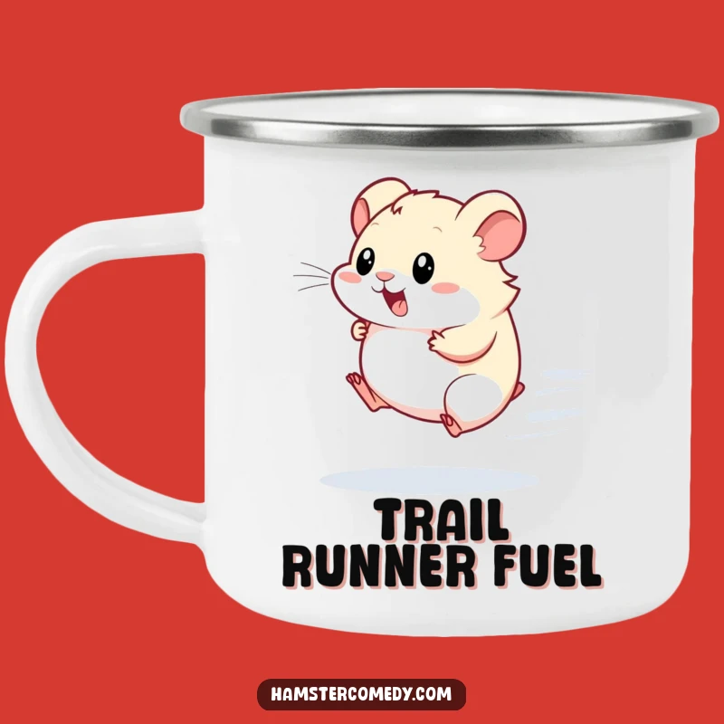 Funny Kawaii Hamster Camping Mug: Speedy Outdoor Sips, Hilarious Gift for Active Campers!