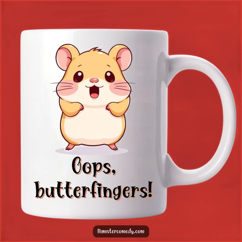 Funny Kawaii Hamster Jump Mug - Adorable Surprised Hamster Coffee Cup, Perfect Funny Gift
