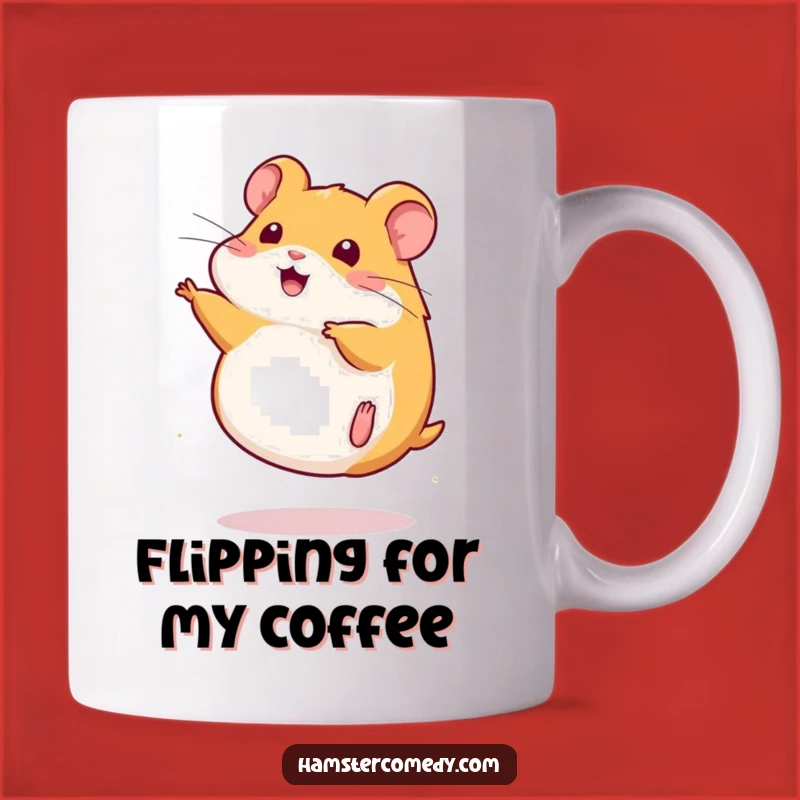 Funny Kawaii Hamster Somersault Mug: Energetic Acrobat Gift