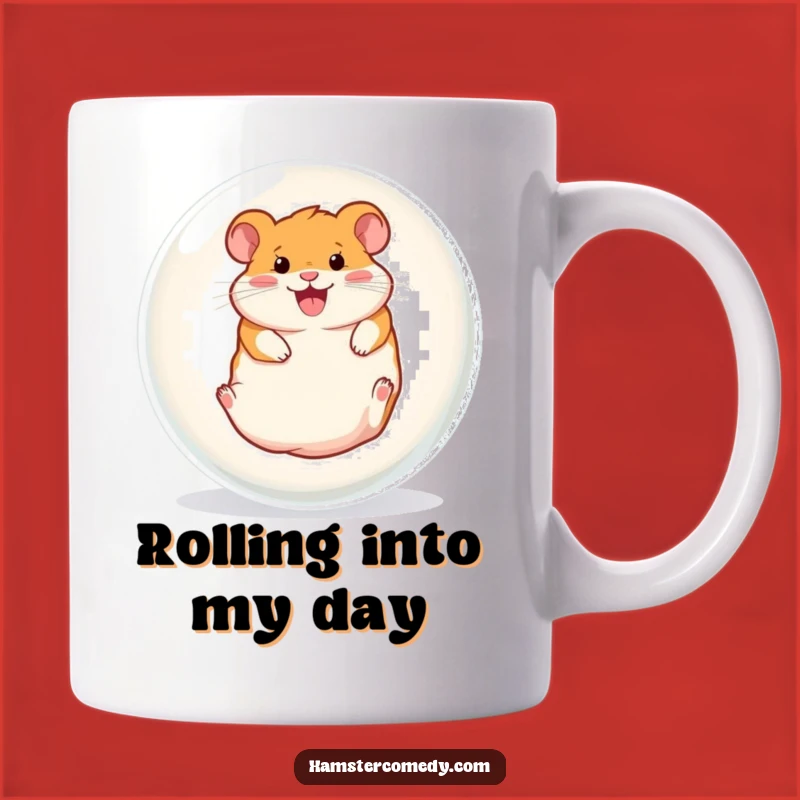 Funny Hamster Ball Roller Mug: Gleeful Rodent's Hilarious Indoor Fun Gift