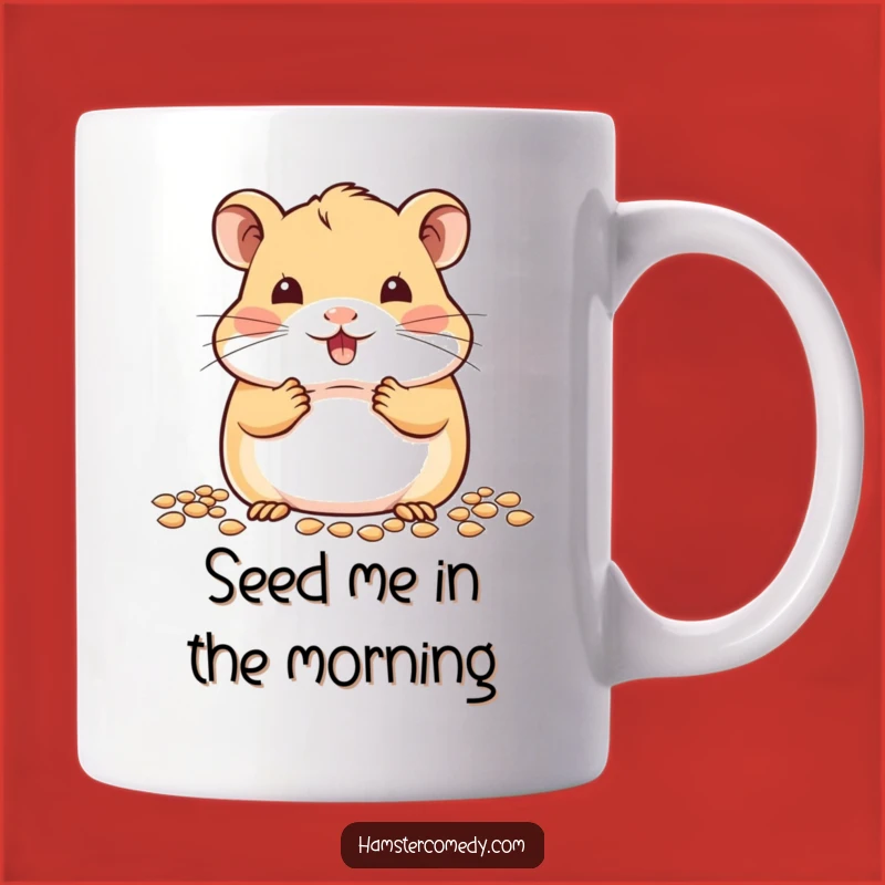 Funny Kawaii Hamster Mug: Adorable Seed-Stuffing Design, Cute Gift
