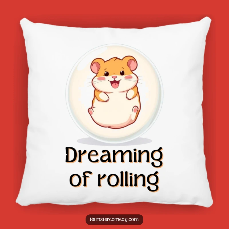 Funny Hamster Ball Roller Pillow: Cozy Gleeful Rodent's Hilarious Fun Gift