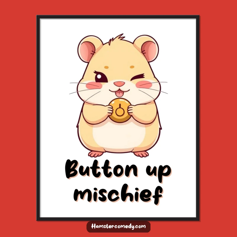 Funny Kawaii Hamster Digital Art: Instant Mischievous Wink!