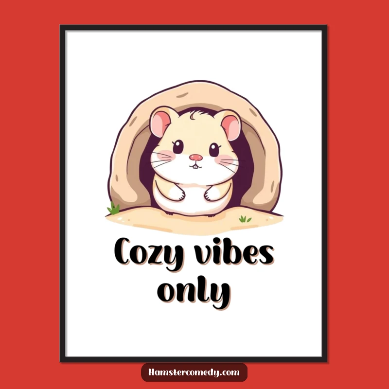 Funny Kawaii Hamster Digital Art: Cozy Burrow Instant Charm!