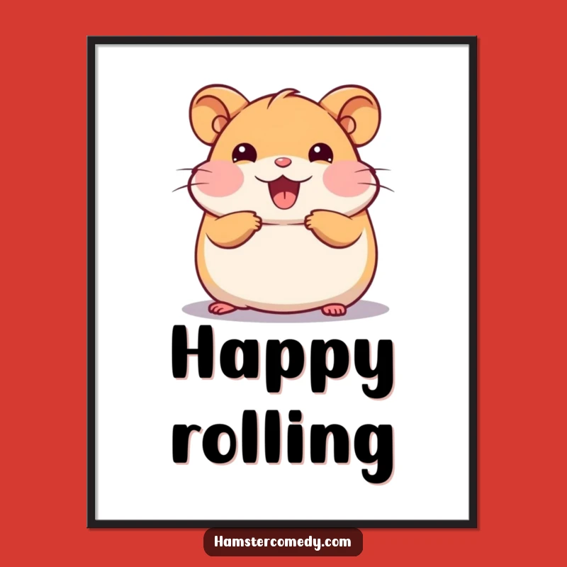Funny Kawaii Hamster Digital Art: Instant Joyful Roll!