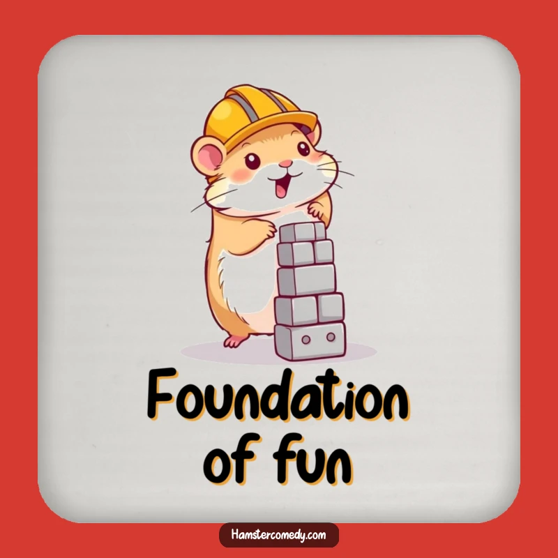 Funny Hamster Coaster: Protect Surfaces, Adorable Builder Hamster Funny Gift