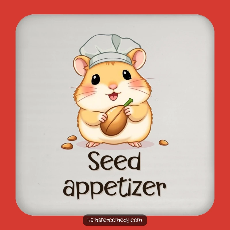 Funny Chef Hamster Coaster Set: Cute Kawaii Drink Protection