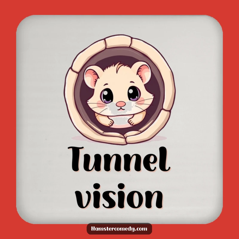 Funny Curious Hamster Coaster Set: Cute Kawaii Drink Protection