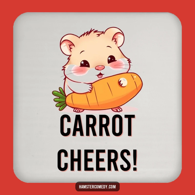 Funny Hamster Carrot Coaster: Protect Surfaces with Rodent Munching Humor Gift
