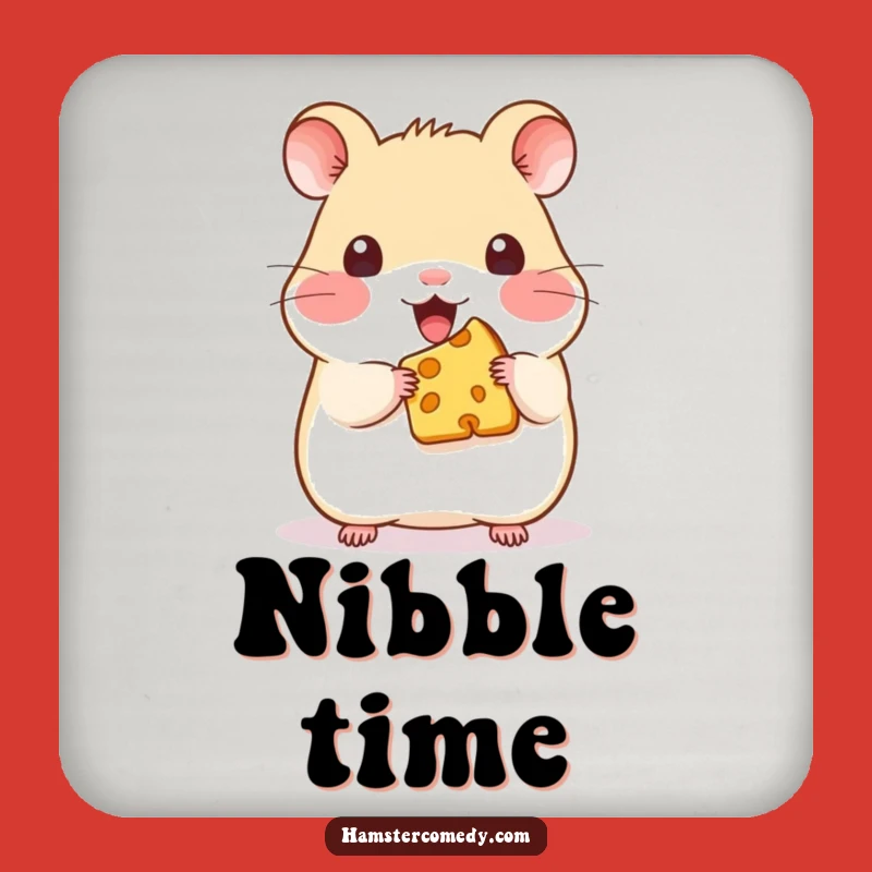 Funny Kawaii Hamster Cheese Coasters (Set of 4) - Cute Hamster Drinks Decor, Perfect Funny Gift
