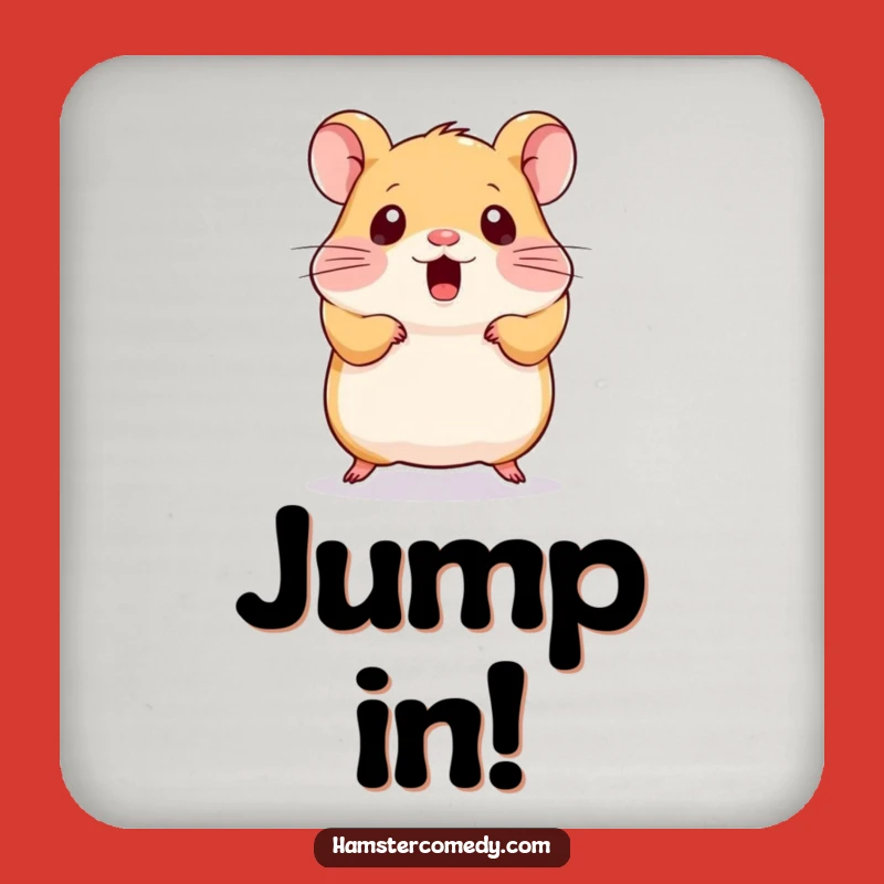Funny Kawaii Hamster Coasters (Set of 4) - Cute Surprised Hamster Drinks Decor, Perfect Funny Gift