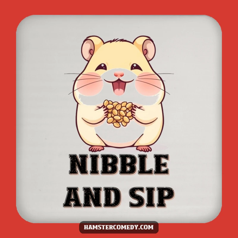 Funny Hamster Coasters: Protect Surfaces with Snack Humor, Gift Set!