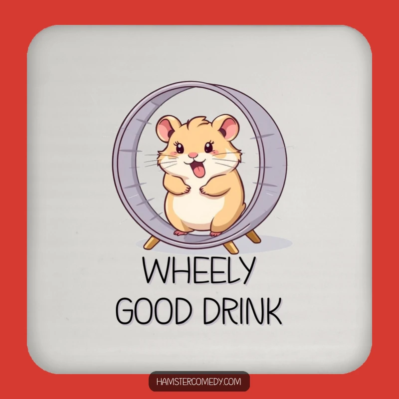Funny Hamster Coaster - Protect Surfaces with High-Speed Charm!