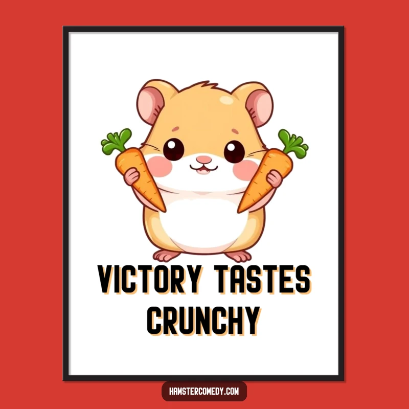 Funny Hamster Carrot Poster - Celebrate Small Victories Wall Art