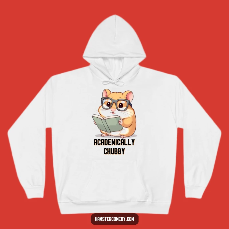 Cozy Funny Hamster Hoodie: Bookworm Glasses, Warm and Humorous Gift for Readers