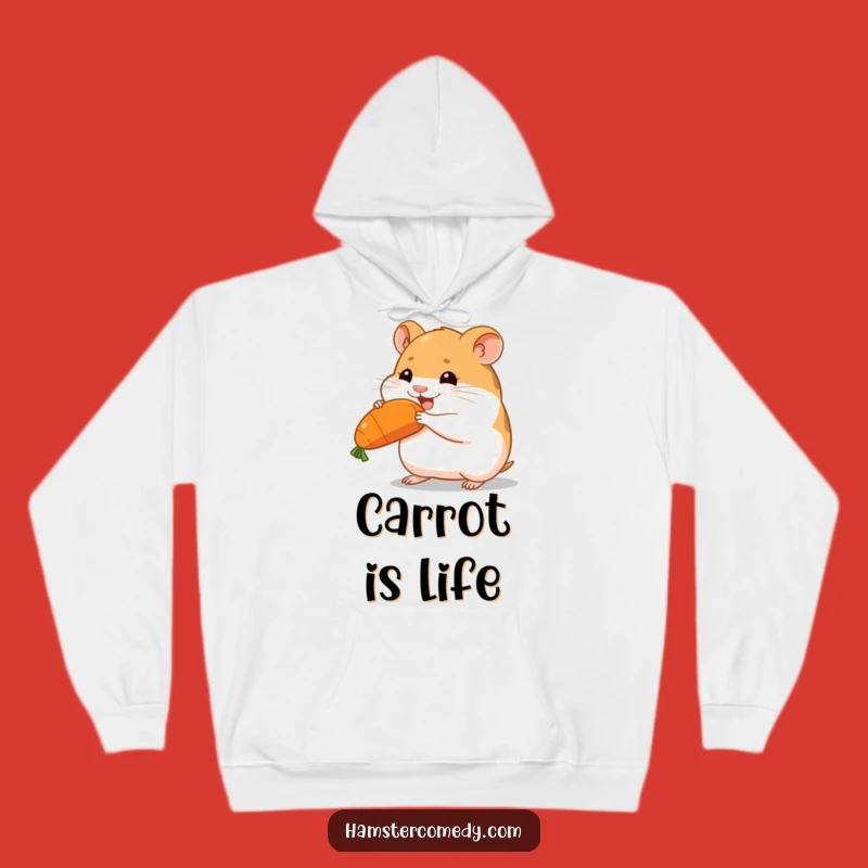Funny Determined Hamster Carrot Hoodie - Cozy Joyful Pet Gift