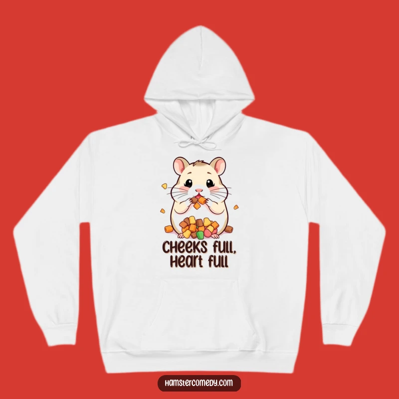 Cozy Funny Kawaii Hamster Cheeks Hoodie - Warm & Hilarious Snack Gift