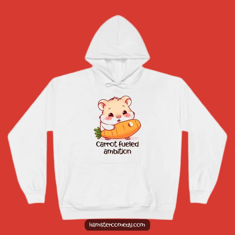 Funny Hamster Carrot Hoodie: Cozy Curious Rodent Munching Giant Veggie Gift