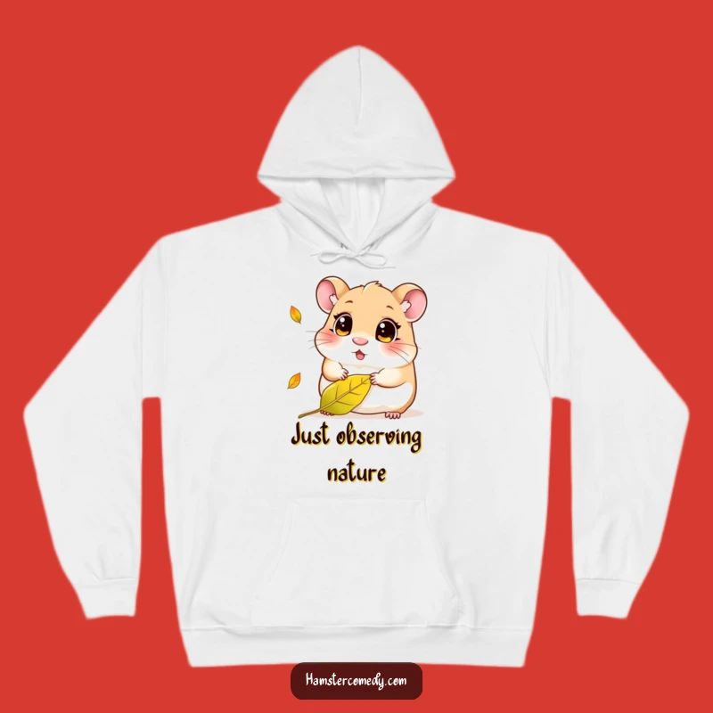 Funny Kawaii Hamster Leaf Hoodie - Cozy Curious Amigurumi Sweatshirt Gift