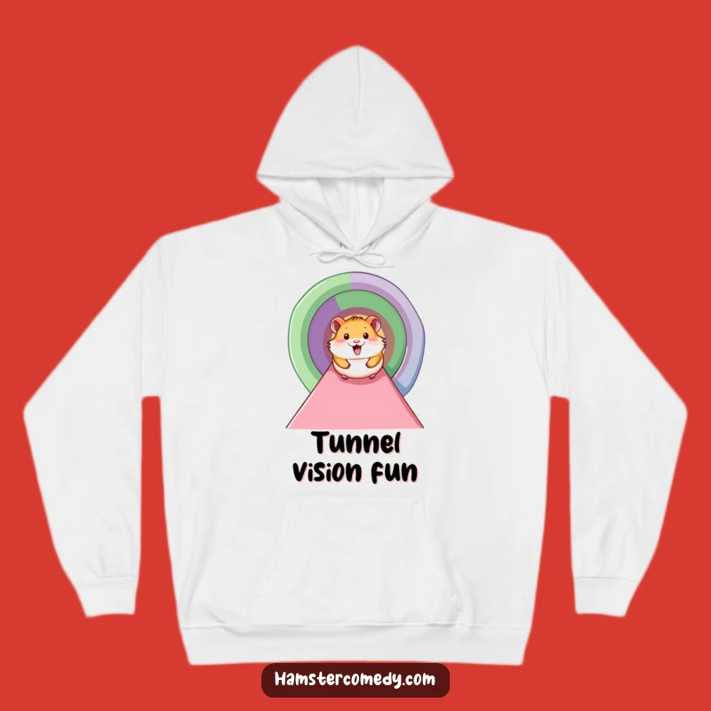 Funny Smiling Hamster Tunnel Hoodie - Cozy & Joyful Hamster Wear