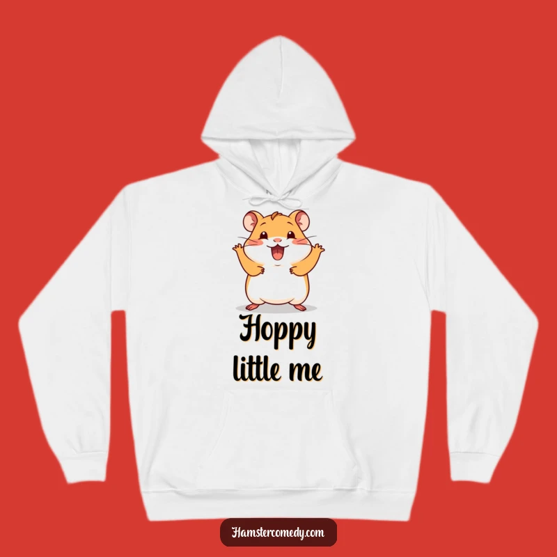 Funny Kawaii Hamster Hoodie: Excited Hop Design, Warm & Humorous Gift for All