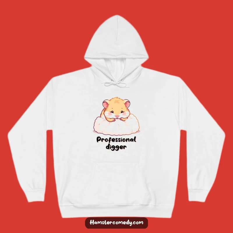 Funny Hamster Digging Hoodie - Cozy & Hilarious Fluffy Hamster Wear