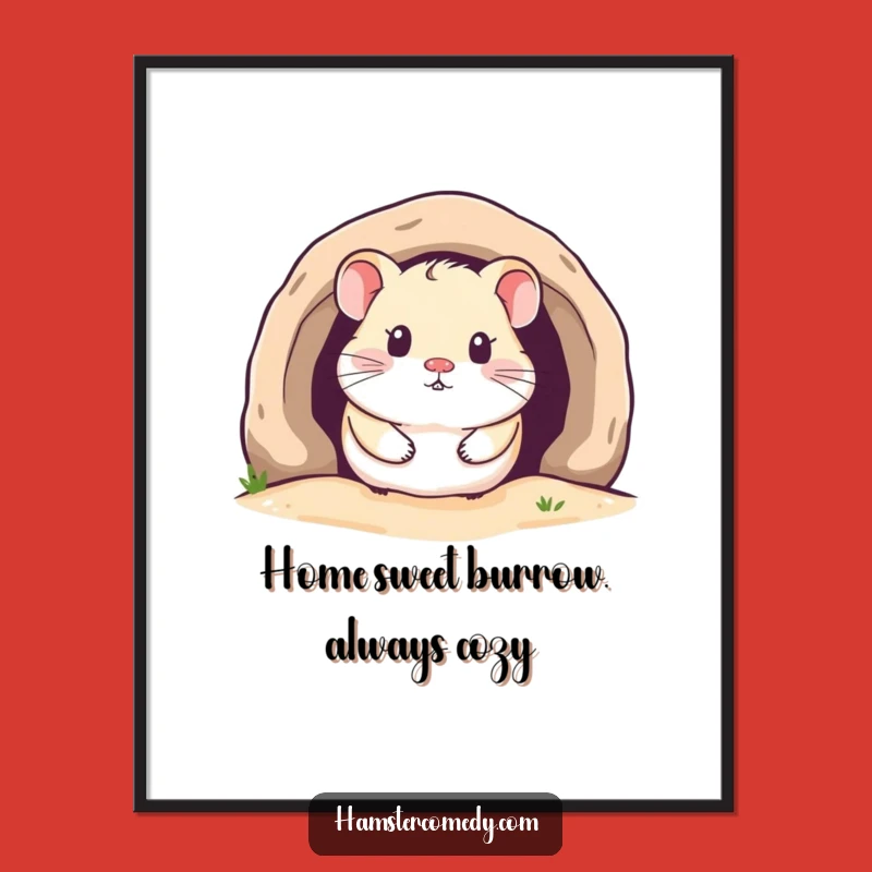 Free Printable Wall Art: Cozy Hamster Burrow, Adorable & Funny Downloadable Decor