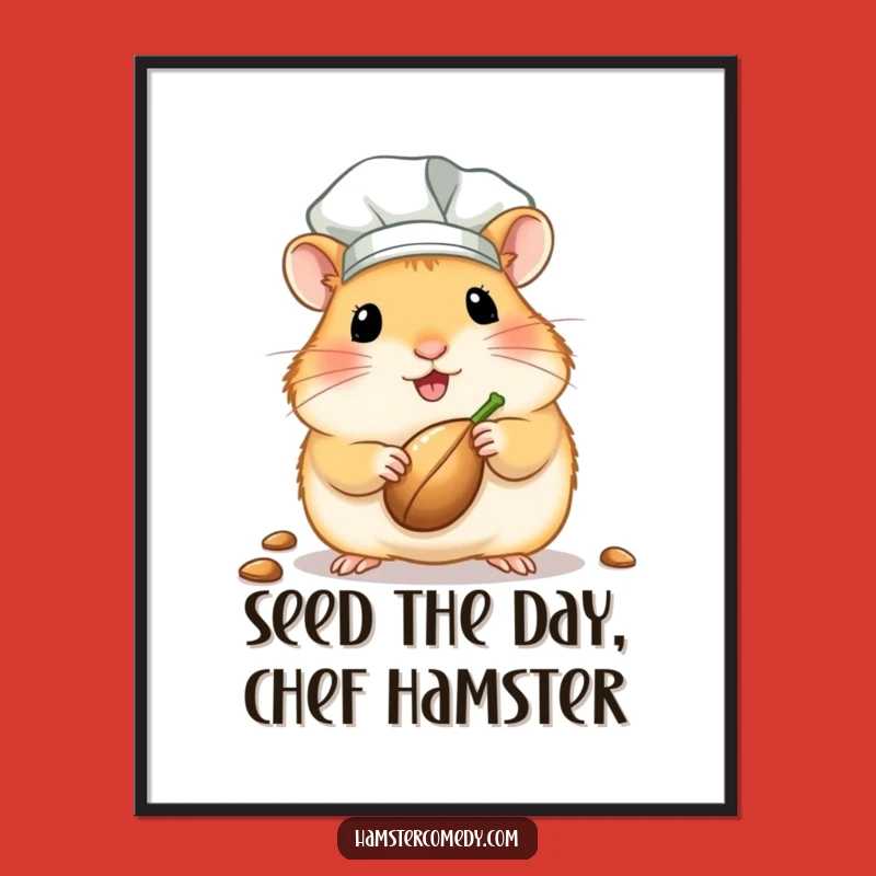 Free Printable Wall Art: Funny Hamster Chef Seed Display, Downloadable Humorous Decor