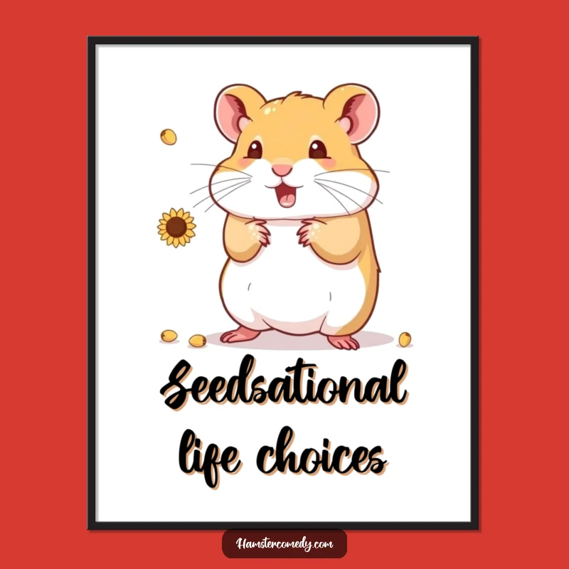 Free Printable Wall Art Funny Hamster Juggling Seeds Downloadable Art Decor