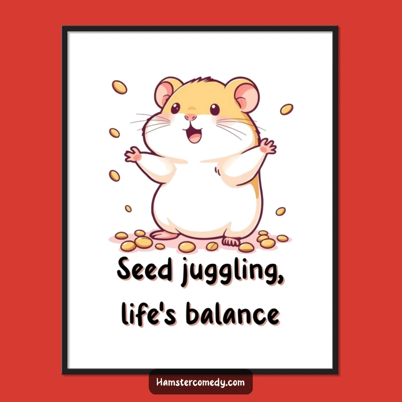 Free Printable Wall Art: Juggling Hamster Whimsy, Downloadable Humorous Decor