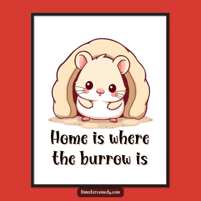 Free Printable Wall Art: Kawaii Hamster Burrow Funny Downloadable Art Gift