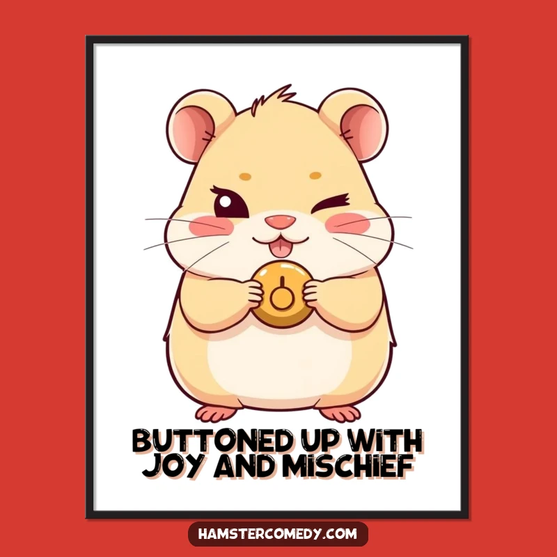 Free Printable Wall Art: Mischievous Hamster Wink, Quirky & Funny Downloadable Decor