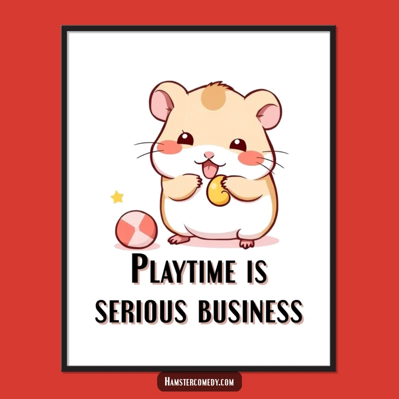 Free Printable Wall Art: Playful Hamster Toy Funny Downloadable Art Gift