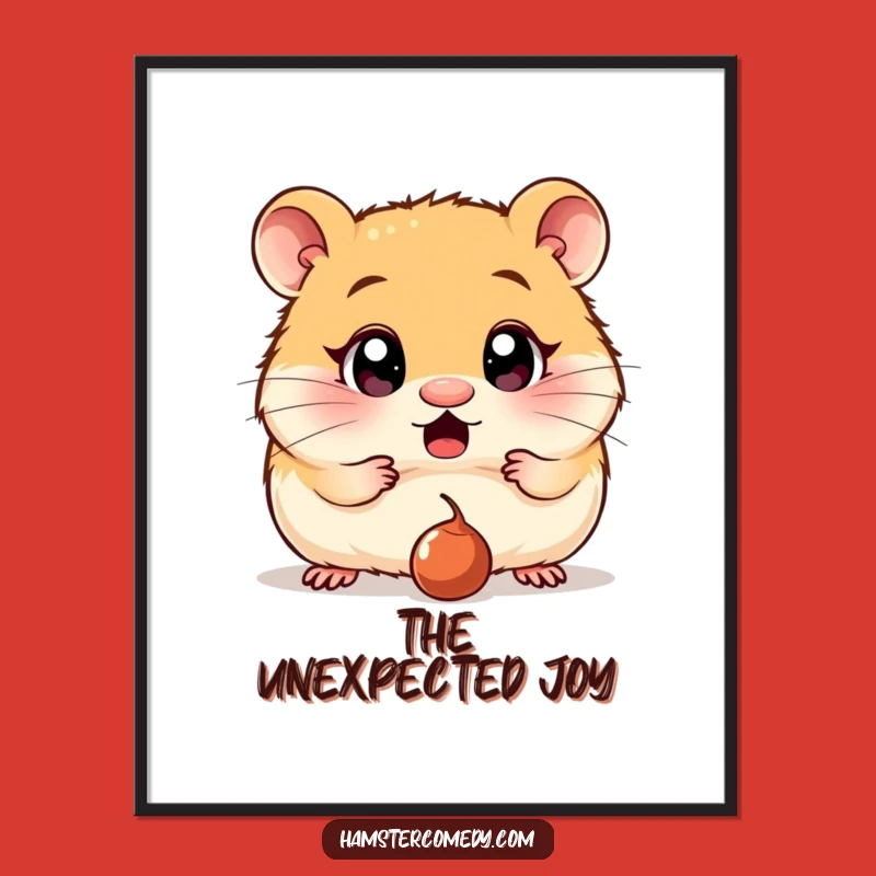 Funny Free Printable Hamster Wall Art: Surprised Hamster Dropping Raisin Decor