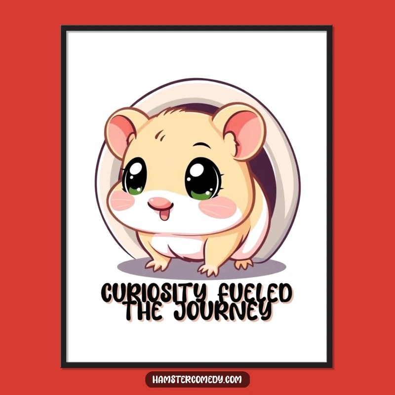 Funny Free Printable Wall Art: Curious Hamster Tunnel - Downloadable Art