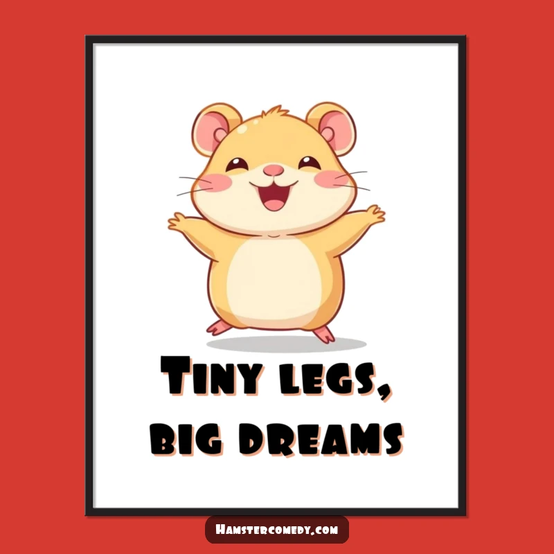 Funny Free Printable Wall Art: Hopping Hamster, Cute Downloadable Decor for Small Spaces