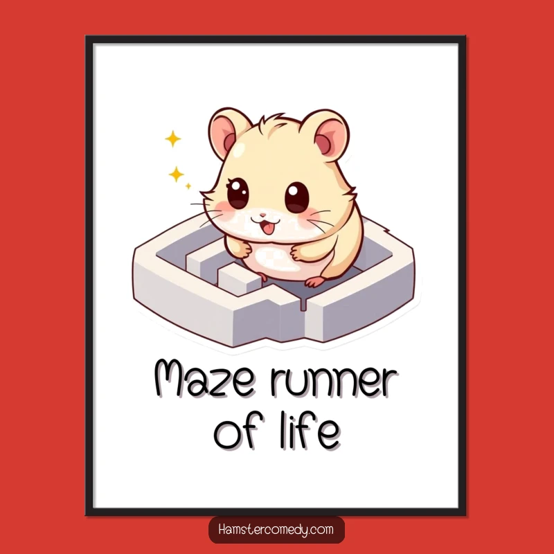 Funny Hamster Wall Art: Free Printable Maze Explorer, Humorous Decor, Downloadable Art