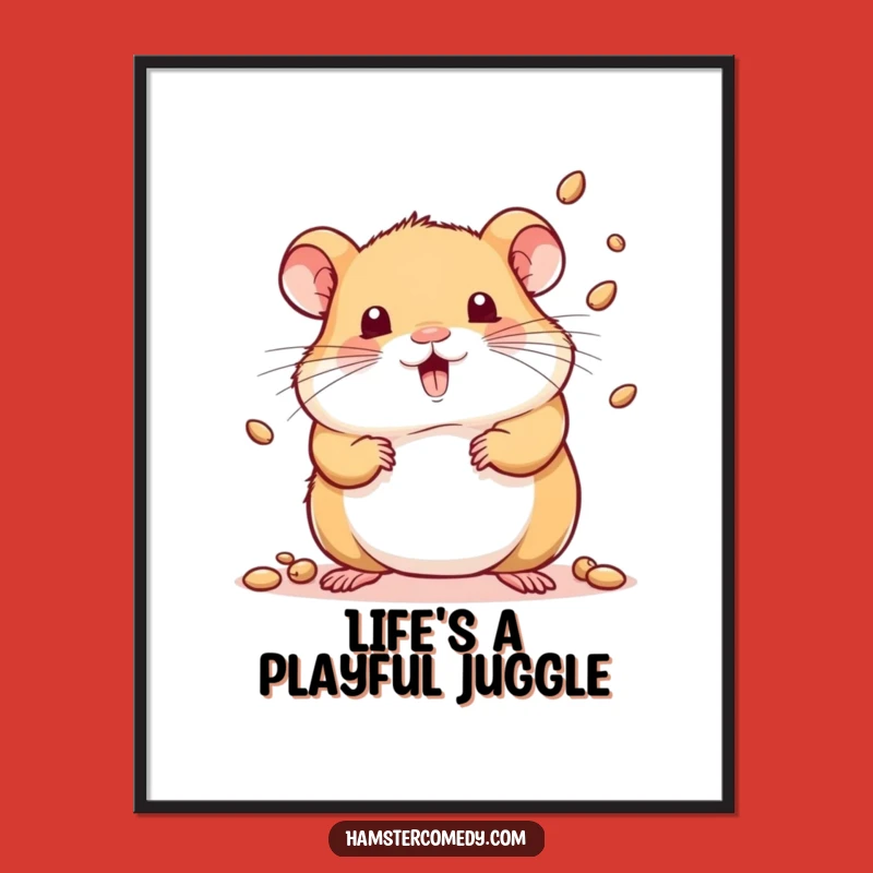 Funny Free Printable Wall Art: Juggling Hamster Tricks - Downloadable Art