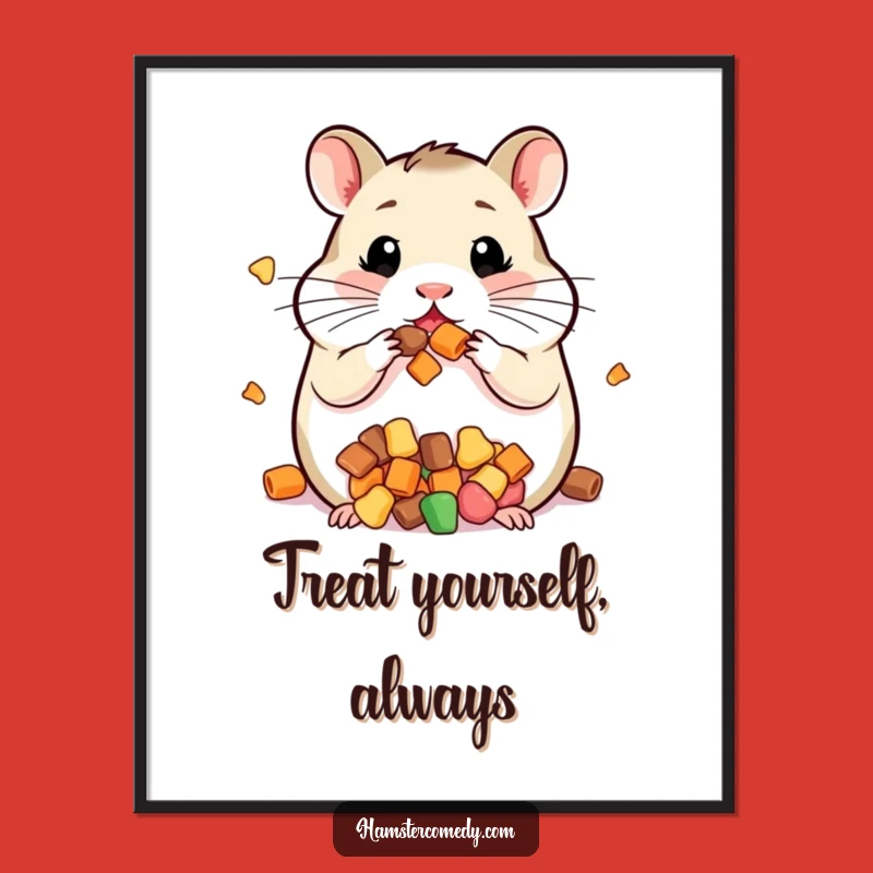 Funny Free Printable Wall Art: Cheeky Hamster Treats - Downloadable Art
