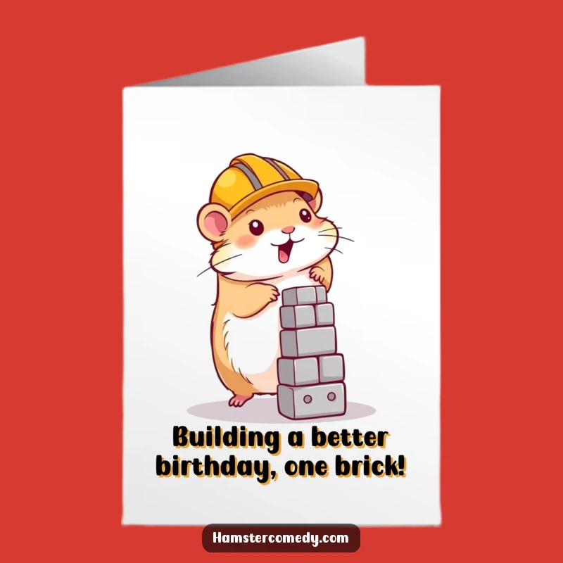 Free Printable Birthday Card: Funny Hamster Builder DIY Gift for Him!