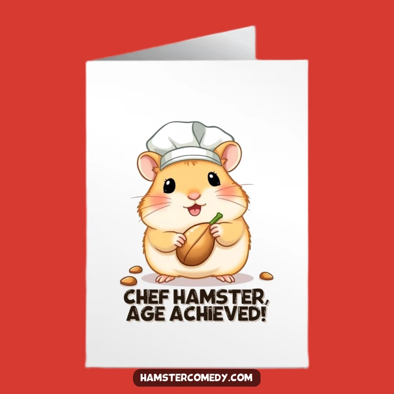 Free Printable Birthday Card: Funny Hamster Chef Seed Gift, Downloadable DIY