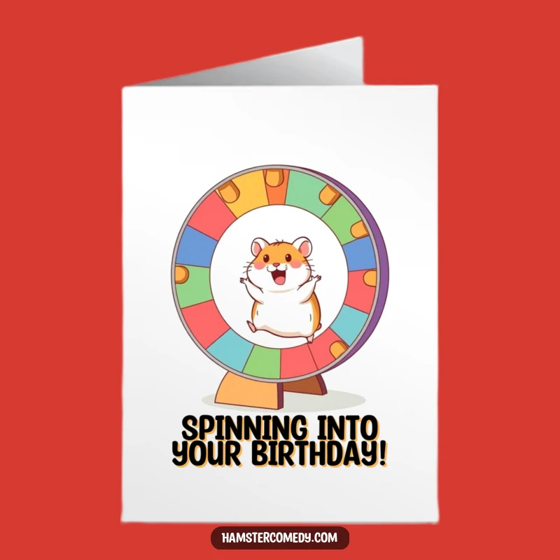 Free Printable Hamster Birthday Card: Running Wheel Fun, Perfect Hilarious Downloadable Gift