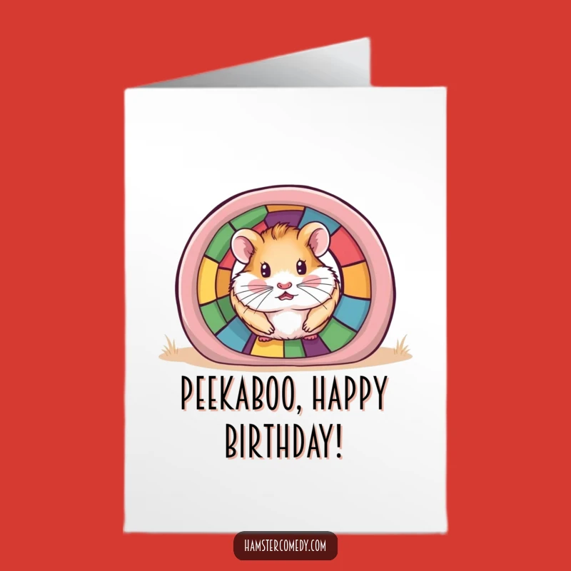 Free Printable Hamster Tunnel Birthday Card: Funny Downloadable Gift for a Peek of Fun